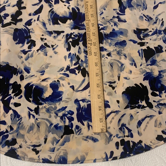 The Limited Blue and Cream Long Sleeve Floral Shirt Dress - Picture 9 of 9